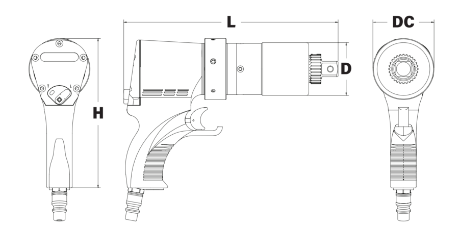 jGun DUAL SPEED 寸法図